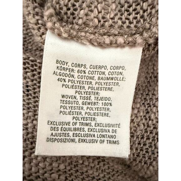 VTG Y2K Deletta Anthropologie Taupe Knit Frayed Trim Sheer Hi-Low - Picture 10 of 11